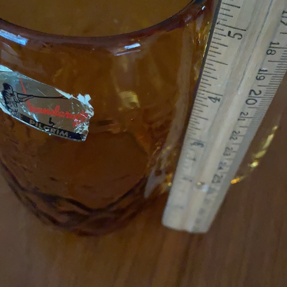 VINTAGE Amber Dimpled Glass Mug Handblown by Pilgrim Glass Co. - Picture 9 of 9
